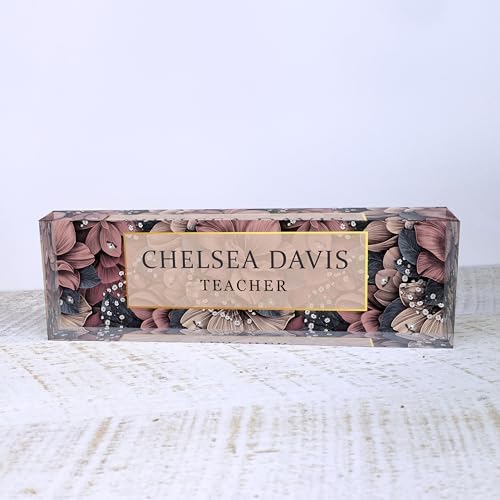 ARTBLOX Personalized Acrylic Desk Name Plate, Women Flower Design - Image 2