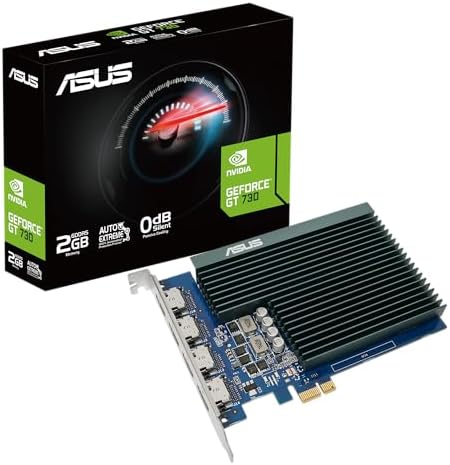 ASUS NVIDIA GeForce GT 730 Graphics Card (PCIe 2.0, 2GB GDDR5 Memory, 4X HDMI Ports, Single-Slot Design, Passive Cooling) by Unknown