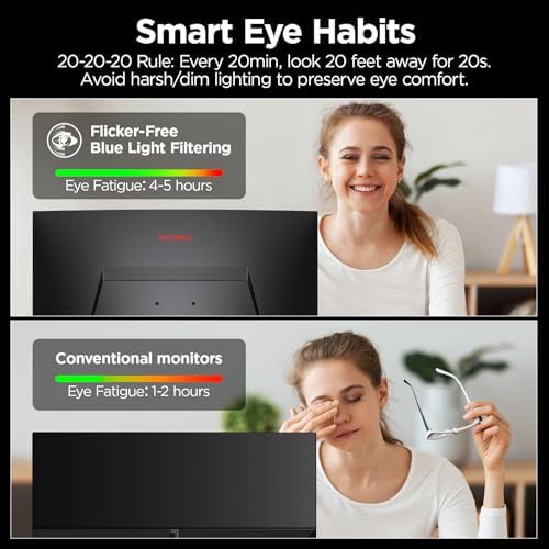 KOORUI 24 inch Curved Gaming Monitor 180Hz FHD 1080P, 1ms 1500R Display - Image 5