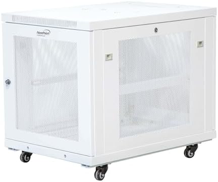 NavePoint 12U Network Cabinet with Perforated Door 12U Wall Mount Server Cabinet White 19 Rack for IT Equipment, AV Devices, Networking Equipment 33" Deep Mid-Depth Server Rack Enclosure by NavePoint