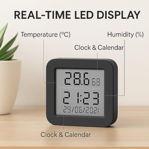Universal WiFi IR Blaster Hub with Temp & Humidity Monitor (IR Only - No RF Blinds/Garages) - Smart Home Automation for AC, TV & Audio - Compatible with Smart Life Tuya Alexa Google - Image 5