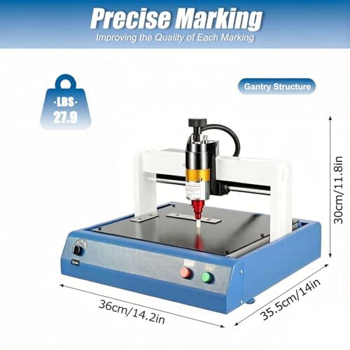 Electric Metal Marking Machine, Desktop Nameplate Tag Marking Tool, 3 in 1 Control, 0.05-1mm Depth, for Mark Fixed Character Serial Number VIN - Image 4