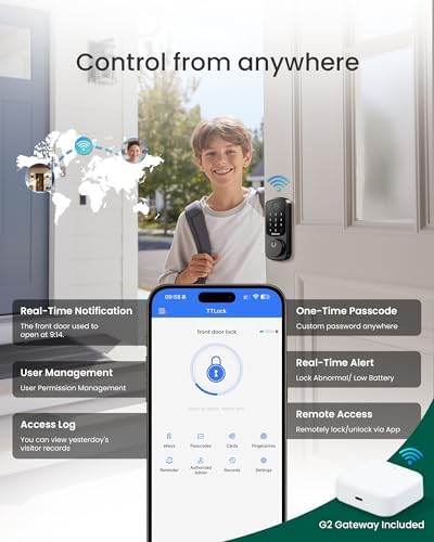 DESLOC WiFi Fingerprint Smart Lock with App Control and Keypad - Image 3