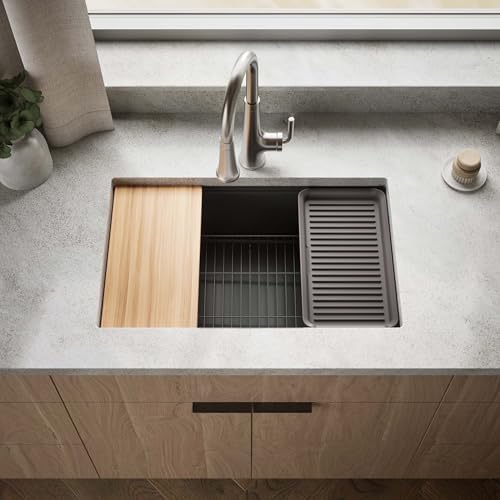 Kohler 33712-PC-CM7 Billings® 29" undermount single-bowl workstation kitchen sink, Matte Graphite by Unknown
