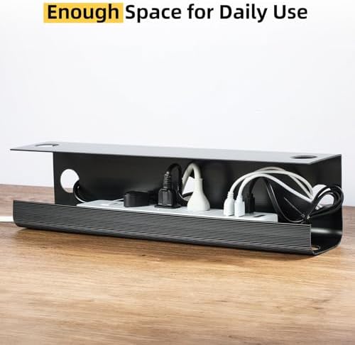 Yecaye 2 Pack Cable Management Under Desk, 31.5 in, Black - Image 4