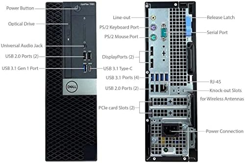 DELL Optiplex 7060 SFF Desktop Computer PC | Intel 8th Gen i7-8700 (6 Core) | 16GB DDR4 Ram 256GB NVMe M.2 SSD | Built-in WiFi & Bluetooth | Windows 11 Pro | Wireless Keyboard & Mouse(Renewed) - Image 4