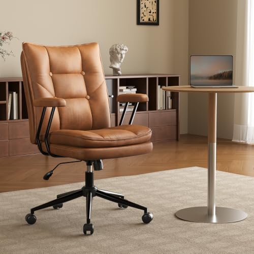 Ergonomic Home Office Chair Leather Desk Chairs with Adjustable Height by Synorla