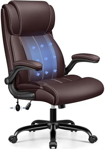 BESTFAIR Ergonomic Office Chair, Inflatable Lumbar Support High Back Coffee by BESTFAIR