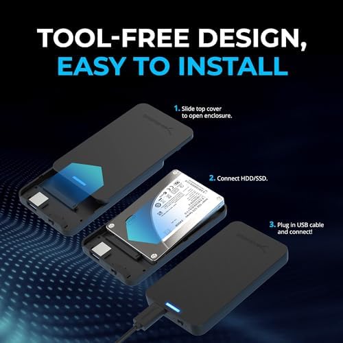 SABRENT 2.5in SATA to USB 3.0 Tool-Free SSD/HDD Enclosure (EC-UASP) - Image 6