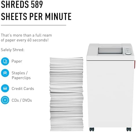 Ideal. 2604 Strip-Cut Centralized Office Paper Shredder, Continuous Operation , 27–30 Sheet Feed Capacity, 26 Gallon Bin, Shred Staples/Paper Clips/Credit Cards/CDs/DVDs, 1 HP Motor, P-2 Security - Image 5