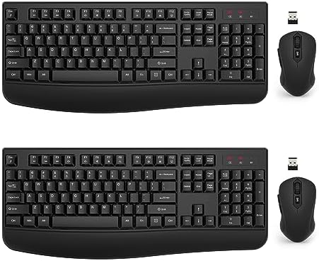 EDJO Wireless Keyboard and Mouse Combo, USB Plug & Play (2 Pack) by EDJO