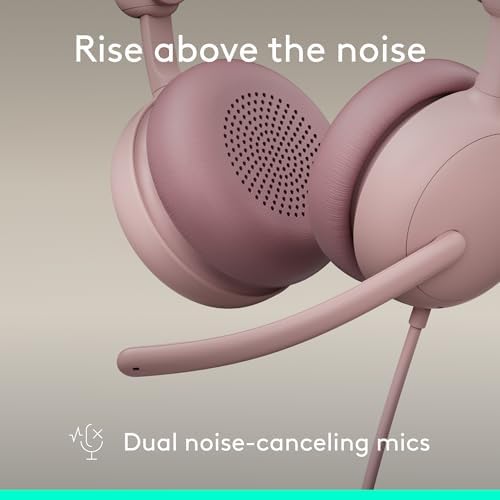 Logitech Zone Wired 2 for Business Headset - Teams - Rose - Image 5