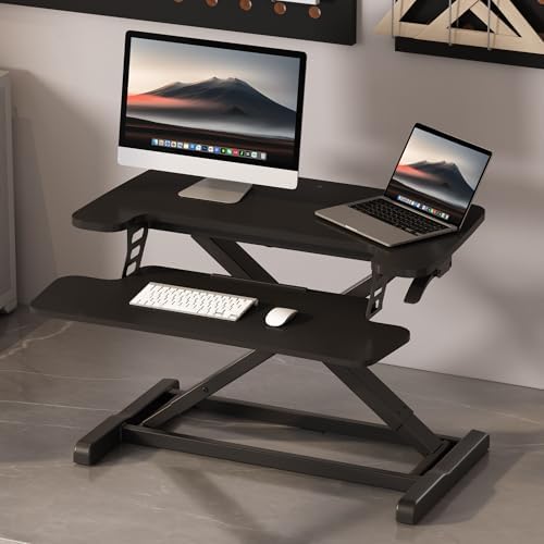 FLEXISPOT Standing Desk Converter, 28", Black - Image 2