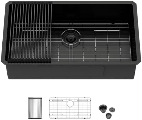 32 Inch Matte Black Undermount Kitchen Sink by Couoko