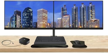 HP Series 3 Pro 27-inch 327pf FHD 1080p LCD Monitor 2-Pack Bundled with Desk Mount Dual Stand, USB-C G5 Dock, MK650 Wireless Keyboard & Mouse, Gel Mouse & Wrist Pad by HP