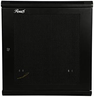 Rosewill 12U 19" Wall Mount Rack Cabinet Enclosure, with 3 Side Locking Mesh Door 20.5" Deep, Switch-Depth, Black - RSWM-12U003 - Image 2