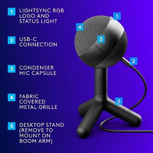 Logitech G305 Lightspeed Wireless Gaming Mouse, White + Yeti Orb RGB Gaming Microphone with LIGHTSYNC, USB Mic for Streaming - Image 2