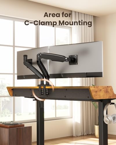 ErGear Electric Standing Desk with Drawers, 48″ x 24″ Gaming Table Compatible Monitor Stand, Stand up Desks, Home Office Height-Adjustable Desk with Storage Shelf, 4 Preset Heights, Vintage Brown - Image 4