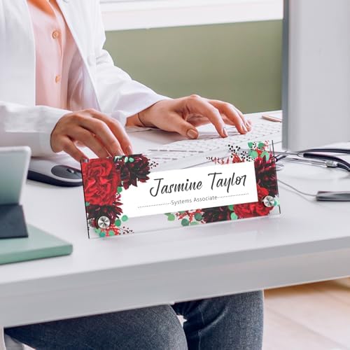 Personalized Acrylic Office Desk Name Plate with Standoff Barrels - Image 2