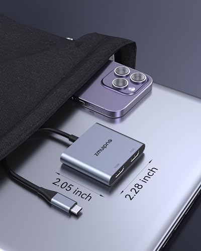 USB C to Dual HDMI Adapter 4K Dual Monitors Adapter USB C Hub with 2 HDMI - Image 6