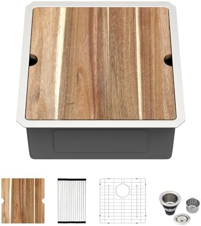 Kichae 19 Undermount Bar Sink Small Stainless Steel 16 Gauge Workstaion by Kichae
