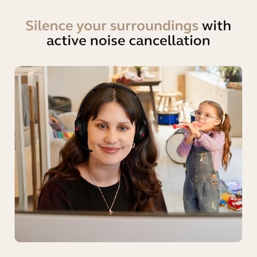 Jabra Evolve2 55 Stereo Wireless Headset - Features AirComfort Technology, Noise-Cancelling Mics & Active Noise Cancellation - Works with UC Platforms Such as Zoom & Google Meet - Black - Image 5
