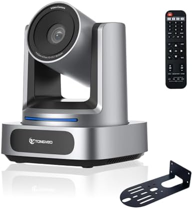 4K PTZ Camera AI Auto Tracking 3X Optical Zoom 92° Wide View Angle,USB 3.0 and HDMI Conference room Camera 4K Work with Zoom OBS Teams YouTube,Facebook for for Church, Worship, Education, Conferences by TONGVEO