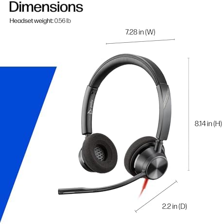 Poly Blackwire 3320 Wired USB Headset with Mic for PC & Work - Image 6