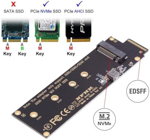 CY Card NVMe NGFF M-Key 4X to PCI-E Ruler 1U GEN-Z EDSFF Short SSD E1.S Host Carrier Adapter - Image 6