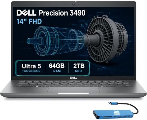 Dell Precision 3490 Mobile Workstation Laptop, 14" FHD, 64GB DDR5, 2TB SSD by Dell
