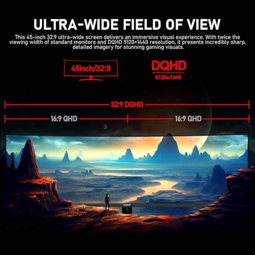 Gawfolk 45 inch Ultra-Wide Curved Gaming 240Hz PC Monitor, DQHD Screen - Image 2