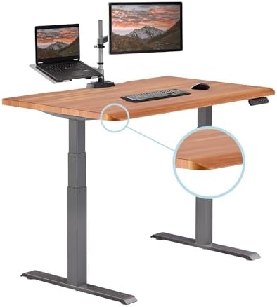 Vari ComfortEdge 48x30 Inch Electric Standing Desk – Height Adjustable Sit Stand VariDesk with Memory Presets, Sloped Edge, 220 LB Capacity + Tool-Free Assembly (Butcher Block) by Unknown