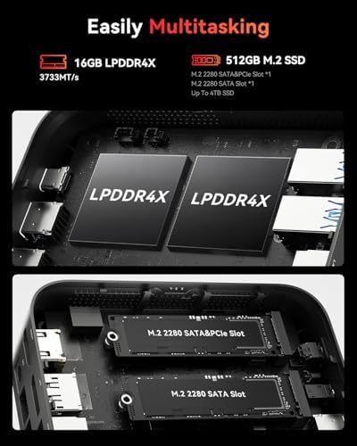 KAMRUI Mini PC Ryzen 7530U 16GB LPDRR RAM 512GB SSD Micro Gaming Computer - Image 3