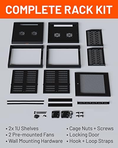 ECHOGEAR 12U Network Rack w/Enclosed Design, Easy Install, 600mm Depth - Image 6
