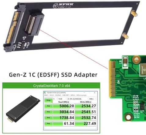 CY Card U.2 SFF-8639 Host to PCI-E Ruler 1U GEN-Z EDSFF 9.5mm 15mm 25mm Short SSD E1.S with Heat Sink PM9A3 PM9D3 P5801X Carrier Adapter - Image 4