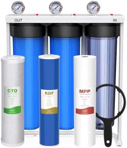 SimPure Whole House Water Filter System, 3 Stages Clear 20" x 4.5"KDF by SimPure_Water