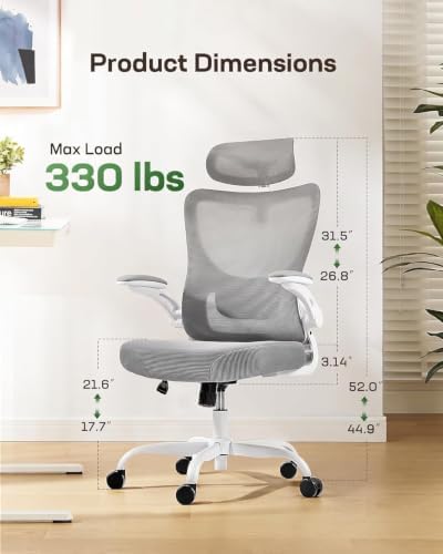 Marsail Ergonomic Office Chair with 3D Armrests, Pack of 2 - Image 2