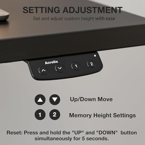 Acrolix 63x24 Electric Standing Desk with Cable Net, Black - Image 6