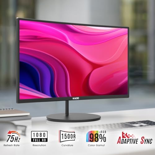 Kado 3-Pack Trio 27" Curved 1500R 1920x1080 75Hz FHD Computer Monitor - Image 2