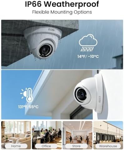 ZOSI 3K Lite 8CH Security Camera System with 1TB HDD,AI Human/Vehicle Detection,80ft Night Vision,H.265+ 8 Channel 1080P HD-TVI DVR Recorder,8pcs 1920TVL Weatherproof CCTV Dome Cameras Indoor Outdoor - Image 3
