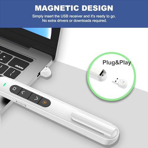 QUI Presentation Clicker with Volume Control, Wireless Presenter Remote - Image 4