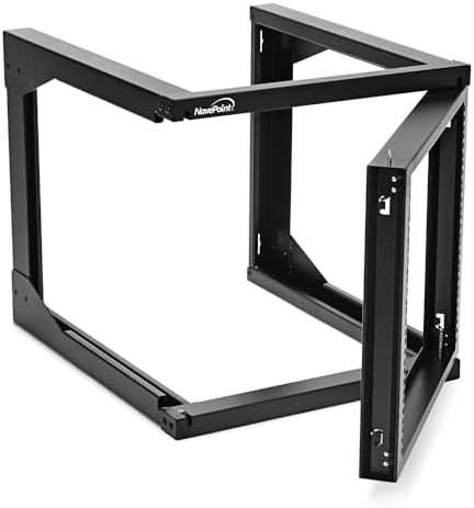 NavePoint 9U Server Rack with Swing Gate - Wall Mount Rack for 19 Inch IT & AV Equipment - 24' Deep, Black - Image 5