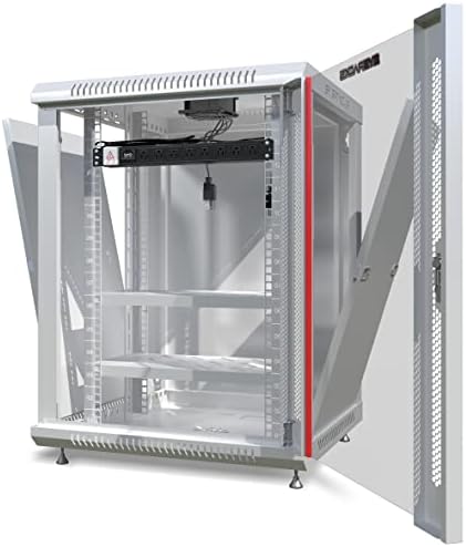 Sysracks 15U Gray Wall Rack Mount Server 19" Deep Network Cabinet, Server Rack with Fan, Removable Side Panels, Locking Glass Door 24" Computer Cabinet Enclosure Network Rack Case 15.600 - Image 2