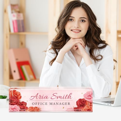 Custom Name Plate for Desk, Acrylic Desk Name Plate Personalized, Employee Appreciation Gifts, Office Desk Accessories for Woman Teacher Nurse, Coworker Gifts for Manager Assistant - Image 2
