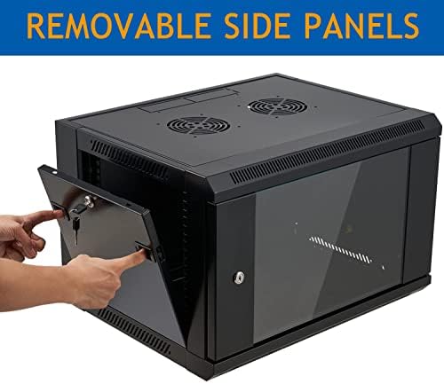 6U Wall Mount Server Cabinet Network Rack Enclosure Locking Glass Door by Tedgetal - Image 3