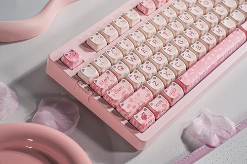 ZORNHER ZH980 Cat Mechanical Keyboard,95% Pink Creamy Keyboard with Number Pad,Cute Kawaii Mao Glowing Kitty Ear Keycaps,Creamy Sounding Linear Switches,Hot-Swappable,RGB Backlit - Image 4
