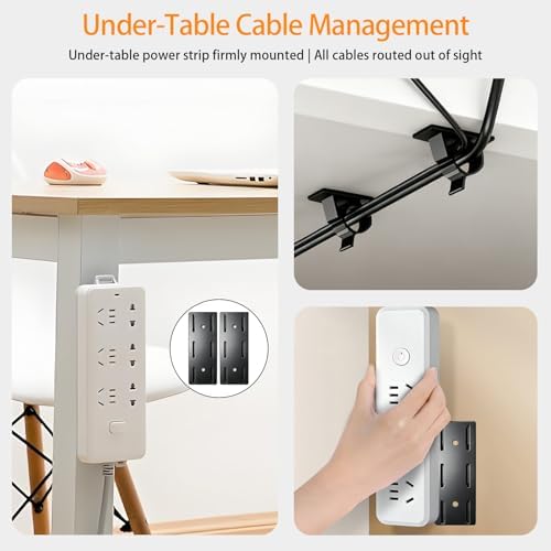 Gaming Desk Cable Management Kit 114PCS — 360° Spring Clips, Heavy-Duty Power Strip Holder, Reusable Cable Ties & Labels | Battlestation Cable Organizer for Gamers & Streamers - Image 5