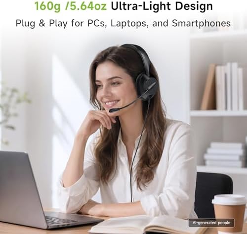 Acer Headset with Microphone for PC, ENC Noise-Cancelling Mic, USB-C/USB-A - Image 6