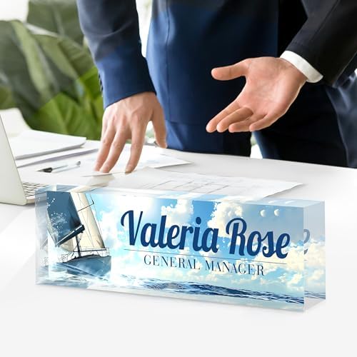 Custom Name Plate for Desk, Acrylic Desk Name Plate Personalized, Employee Appreciation Gifts, Office Desk Accessories for Woman Teacher Nurse, Coworker Gifts for Manager Assistant - Image 2
