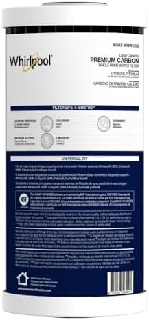 Whirlpool 10" x 4.5" Premium CTO Carbon Water Filter WHKF-WHWCBB, NSF Certified 5 Micron Reduces Chlorine, Taste & Odor, 6-Month Life, Dual Layered Pleated Sediment and Carbon Wrap by Unknown